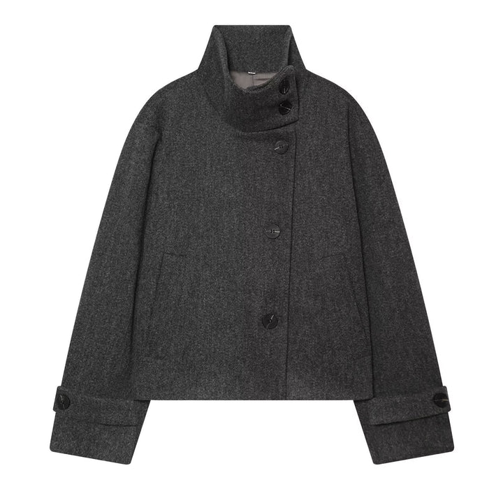 Peony cropped stand collar coat – image 8