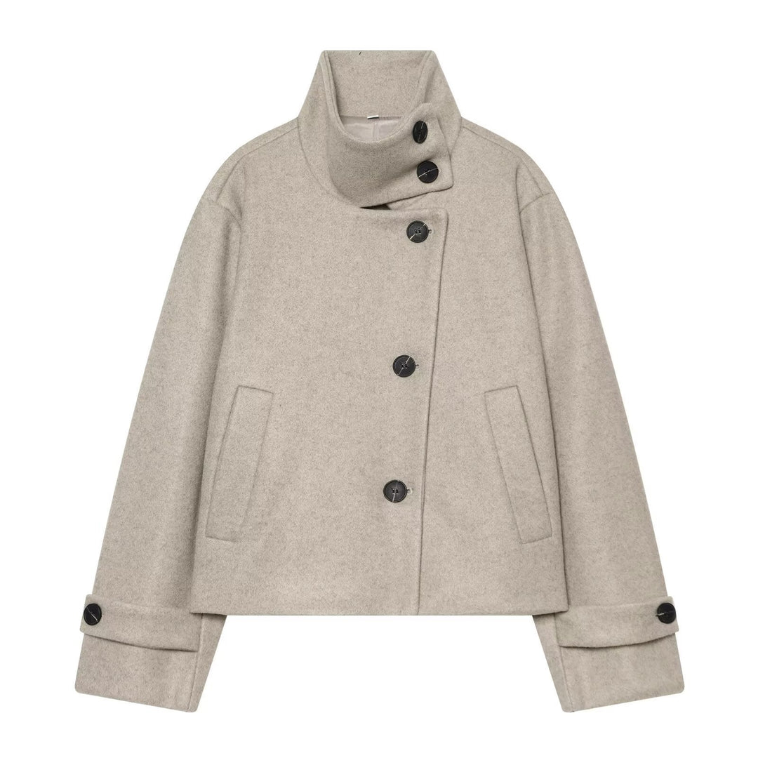Peony cropped stand collar coat – image 9