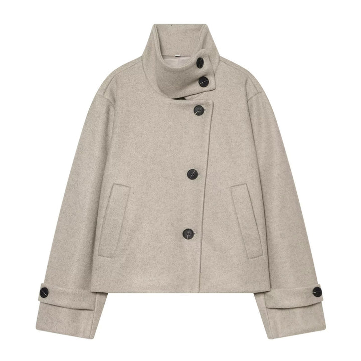Peony cropped stand collar coat – image 9