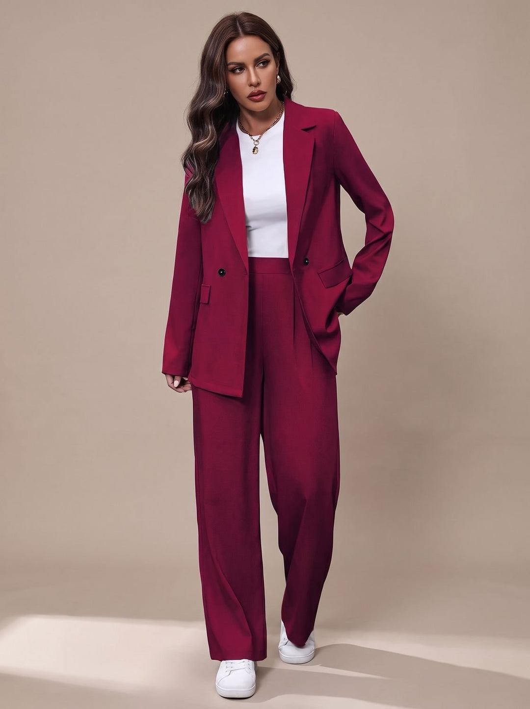 Tatiana double breasted blazer and wide leg trouser set – image 3