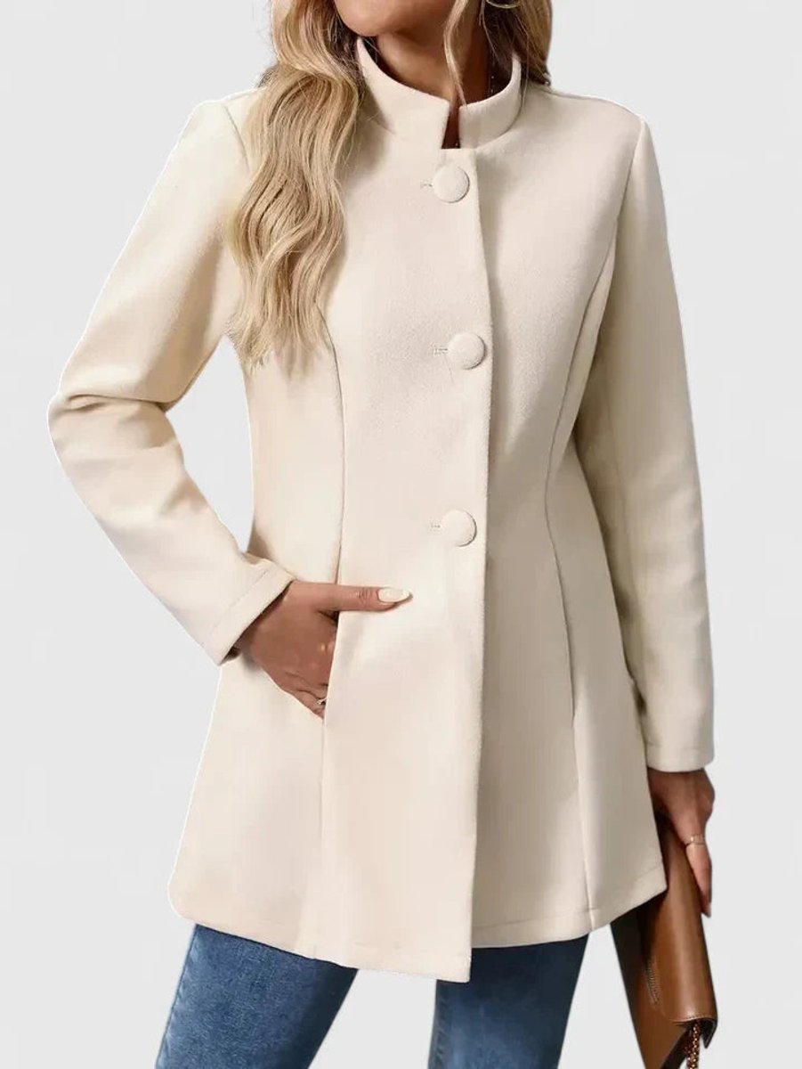 Yvaine stand collar button front blazer coat – image 4