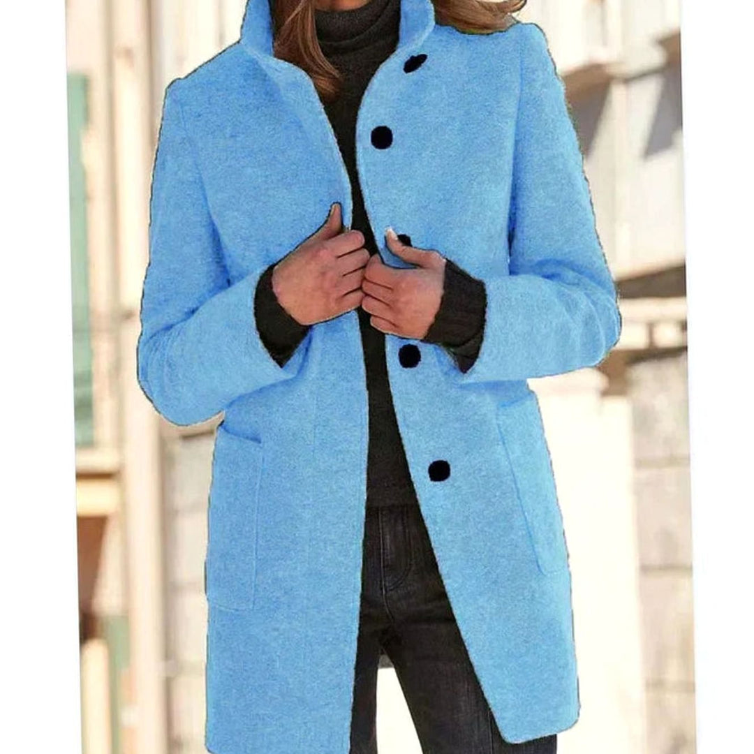 Venetia stand collar wool blend button coat – image 10