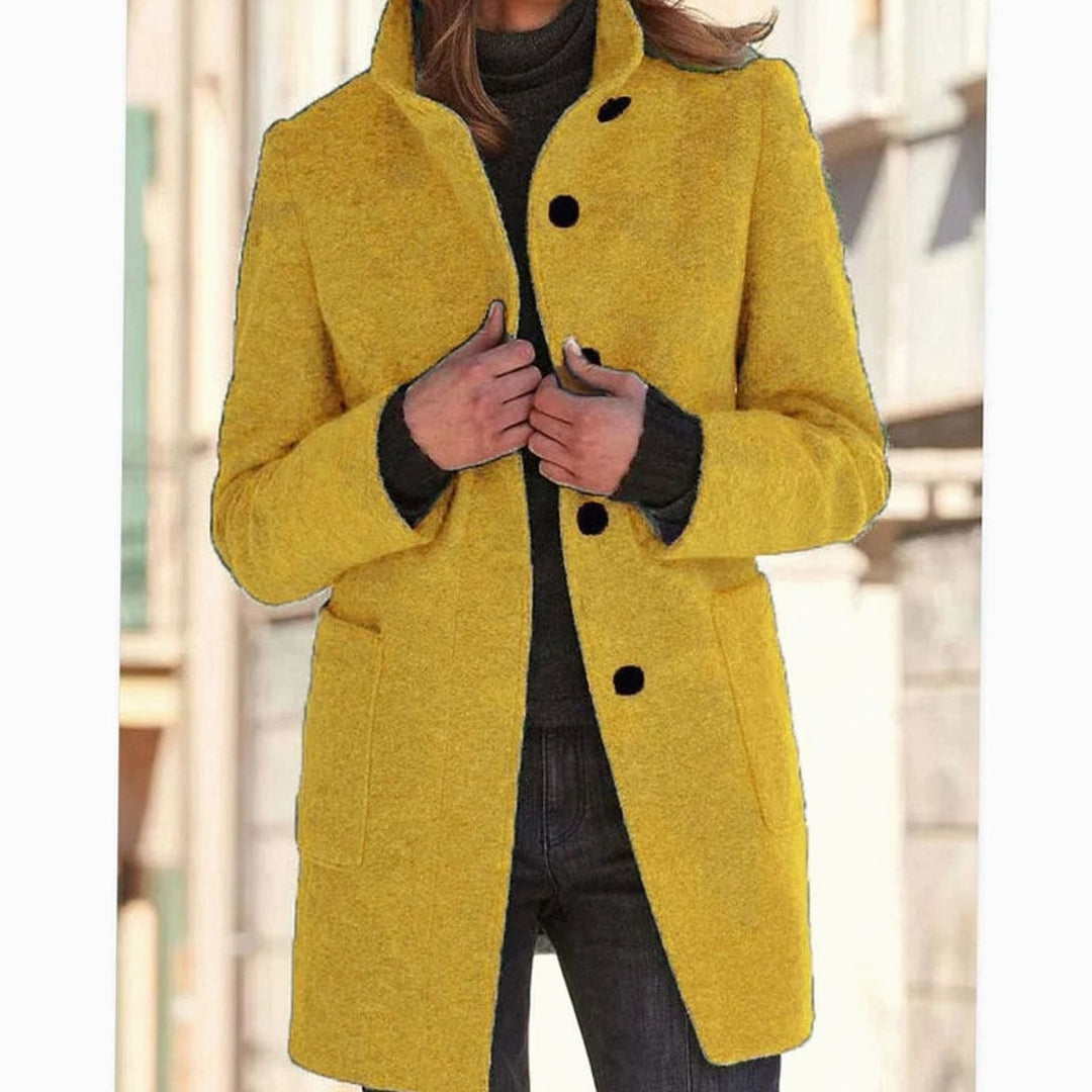 Venetia stand collar wool blend button coat – image 11