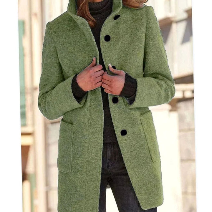 Venetia stand collar wool blend button coat – image 12
