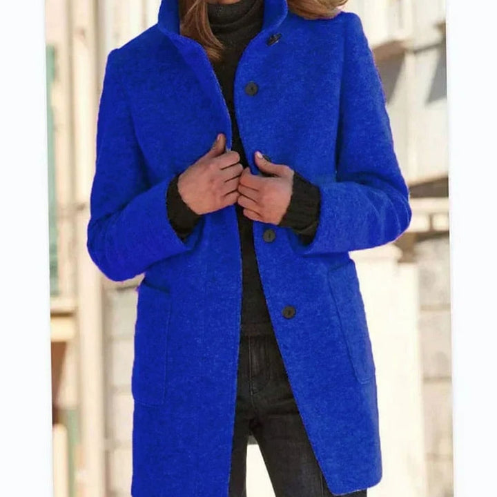 Venetia stand collar wool blend button coat – image 3