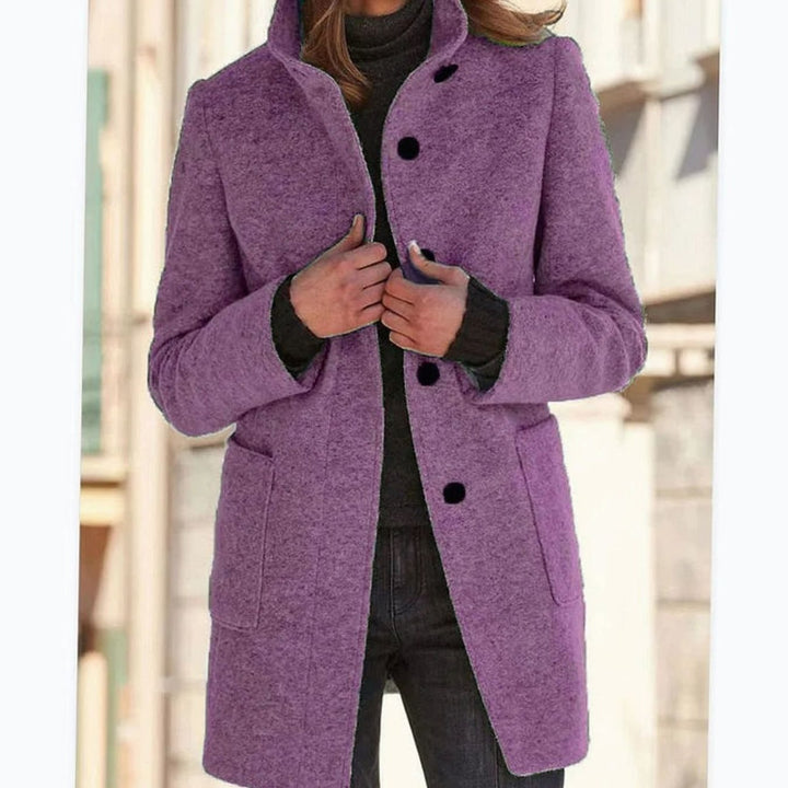 Venetia stand collar wool blend button coat – image 4