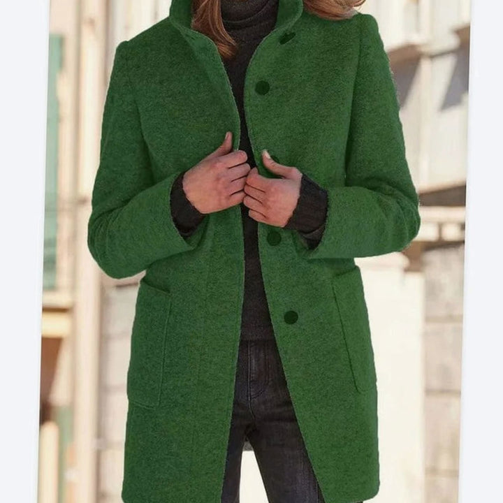 Venetia stand collar wool blend button coat – image 5