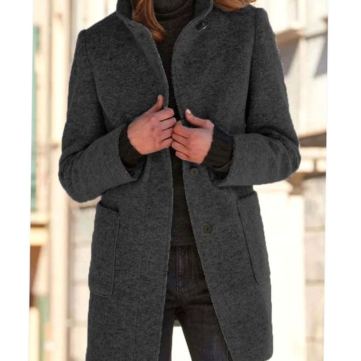 Venetia stand collar wool blend button coat – image 6