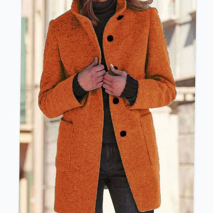 Venetia stand collar wool blend button coat – image 8