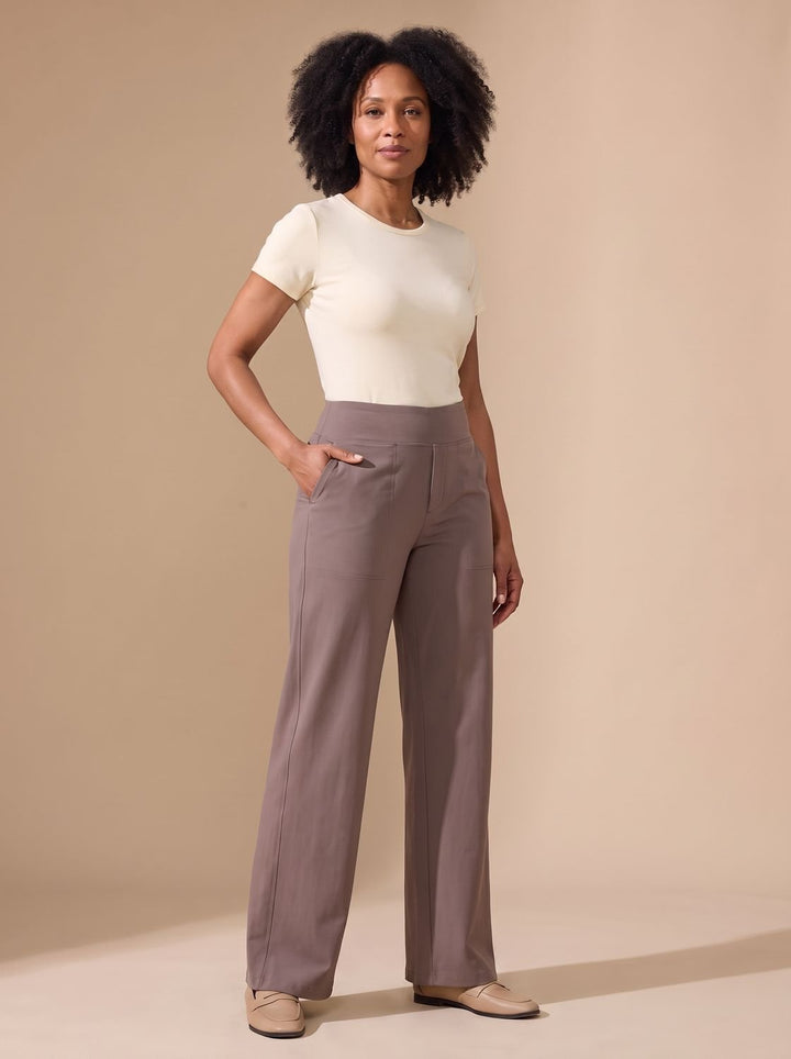 Kiri high waist wide leg stretch trousers with pockets – image 10