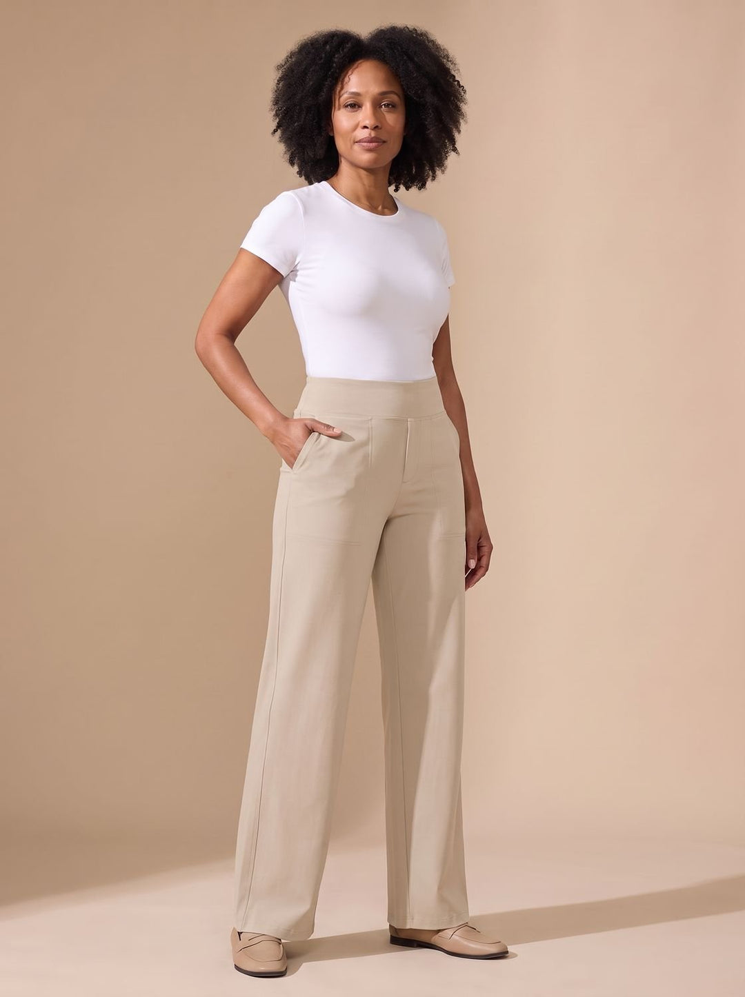 Kiri high waist wide leg stretch trousers with pockets – image 5