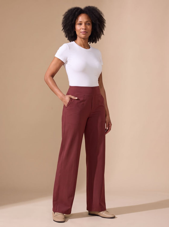 Kiri high waist wide leg stretch trousers with pockets – image 7