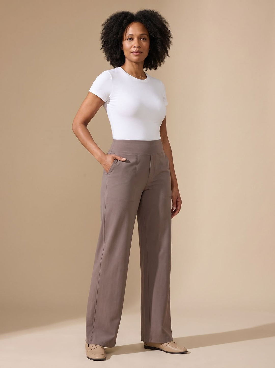 Kiri high waist wide leg stretch trousers with pockets – image 8