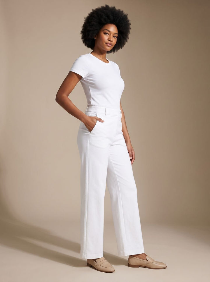 Kiri high waist wide leg stretch trousers with pockets – image 9