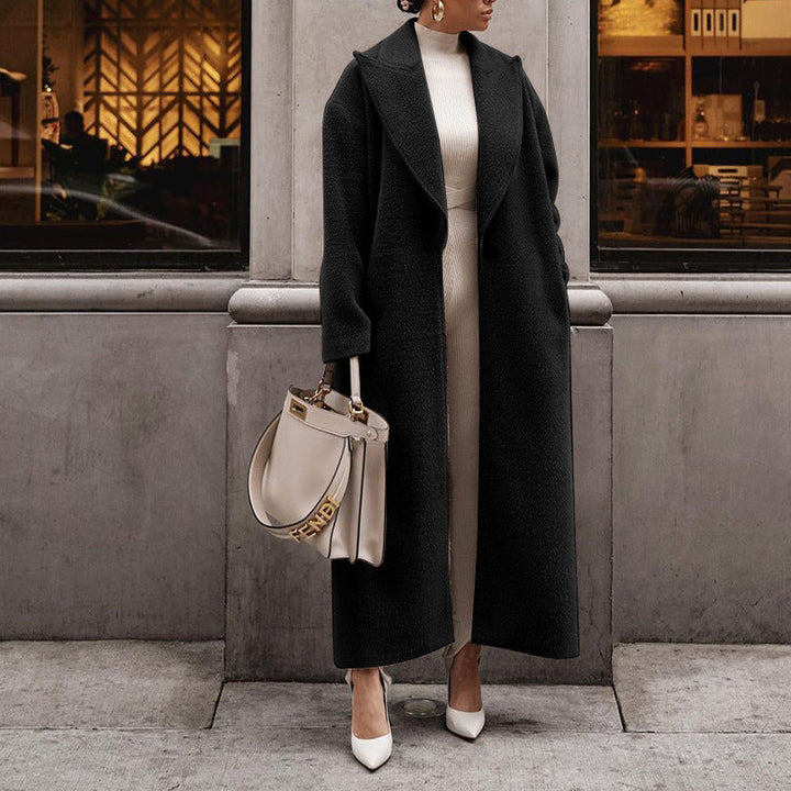 Sienna longline wrap coat with shawl collar – image 2