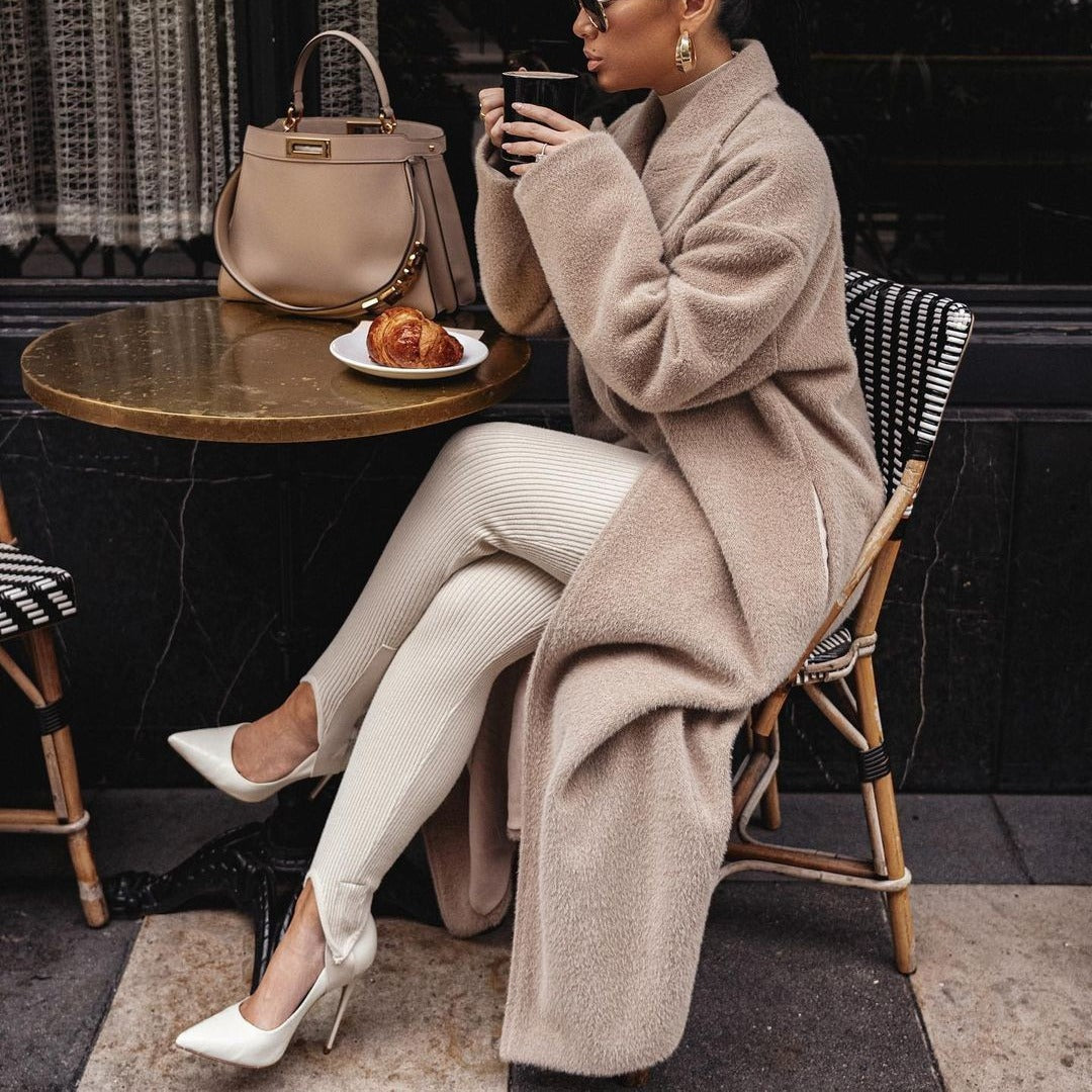Sienna longline wrap coat with shawl collar – image 5