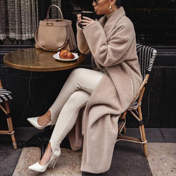 Sienna longline wrap coat with shawl collar – image 5