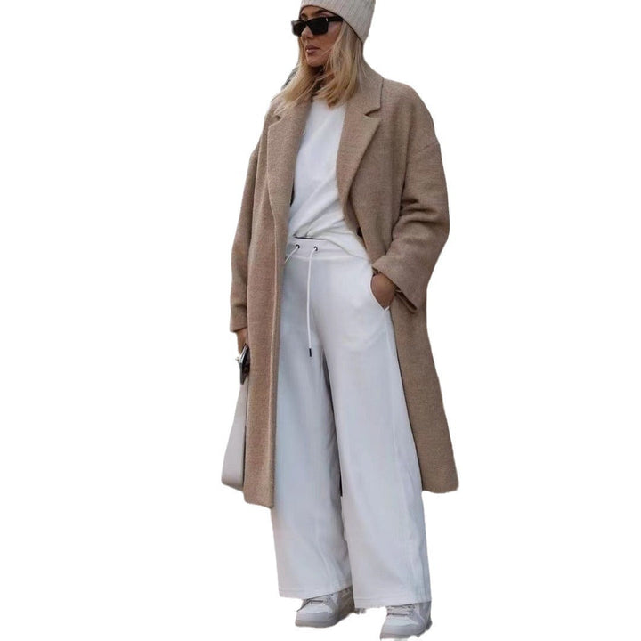 Sienna longline wrap coat with shawl collar – image 9