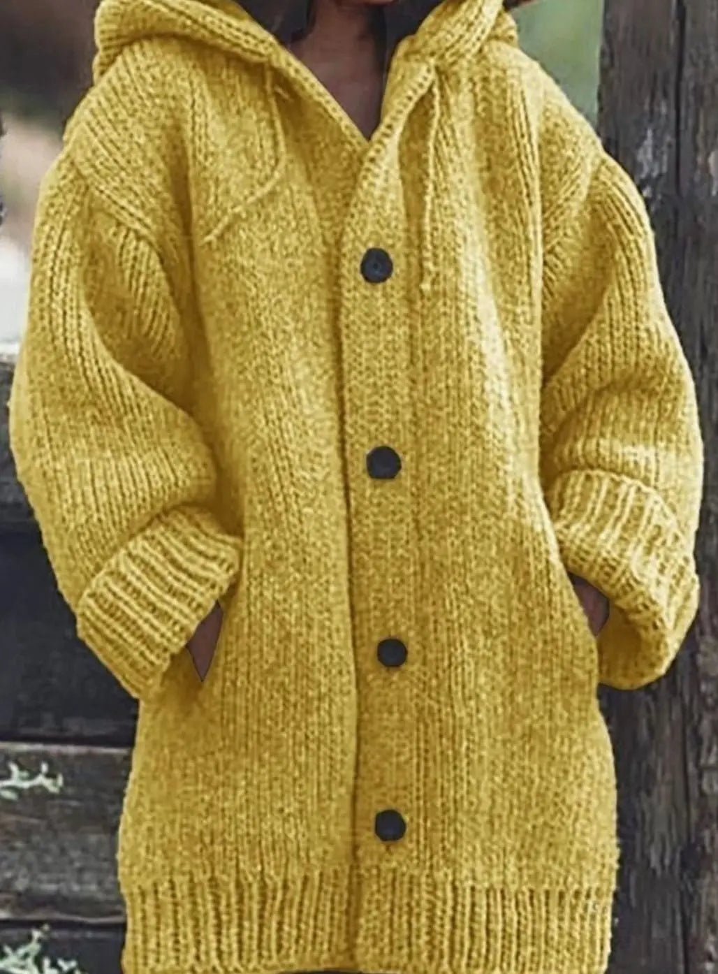 Isla oversized chunky knit hooded cardigan