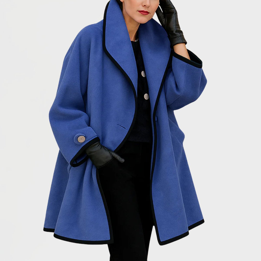 Paulina oversized wool blend swing coat