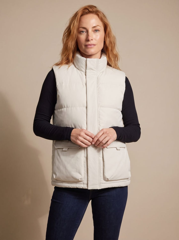 Alexandra quilted puffer gilet with flap pockets – image 4