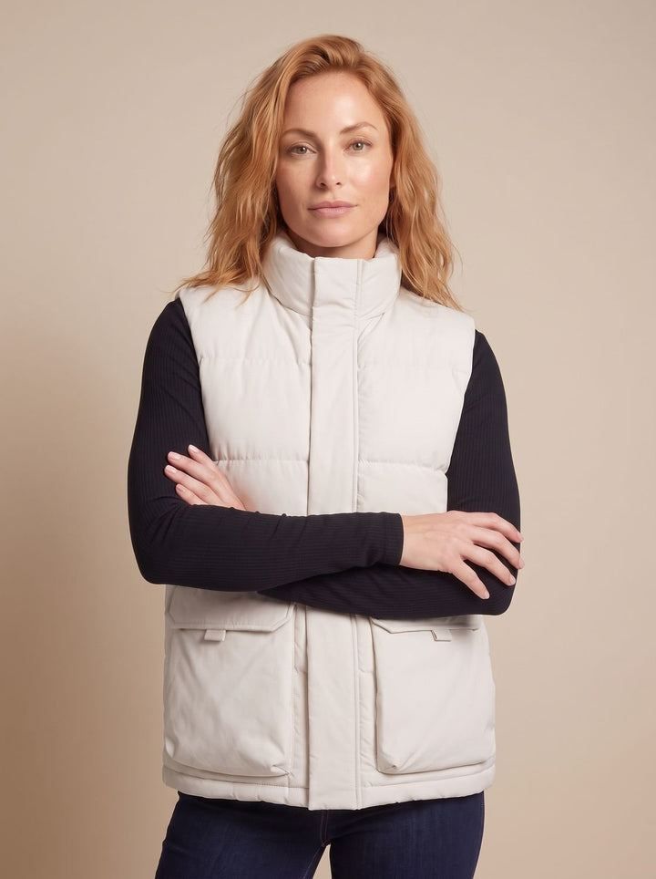 Alexandra quilted puffer gilet with flap pockets – image 5