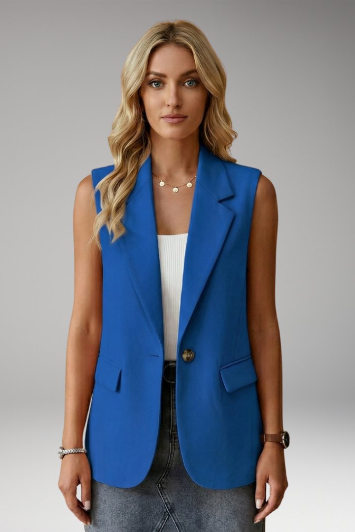 Edith | Elegant Sleeveless Notch Collar Blazer
