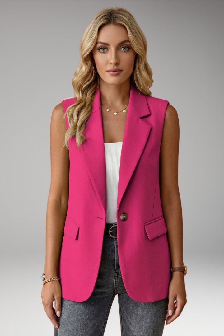 Edith | Elegant Sleeveless Notch Collar Blazer