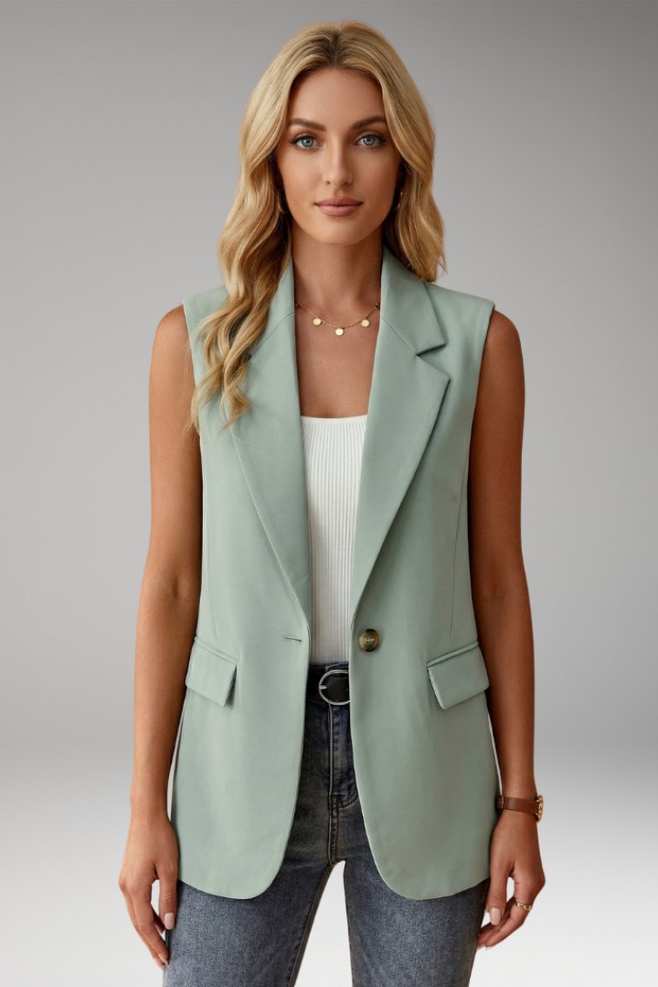 Edith | Elegant Sleeveless Notch Collar Blazer
