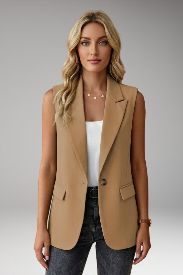 Edith | Elegant Sleeveless Notch Collar Blazer