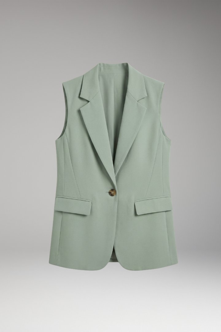 Edith | Elegant Sleeveless Notch Collar Blazer