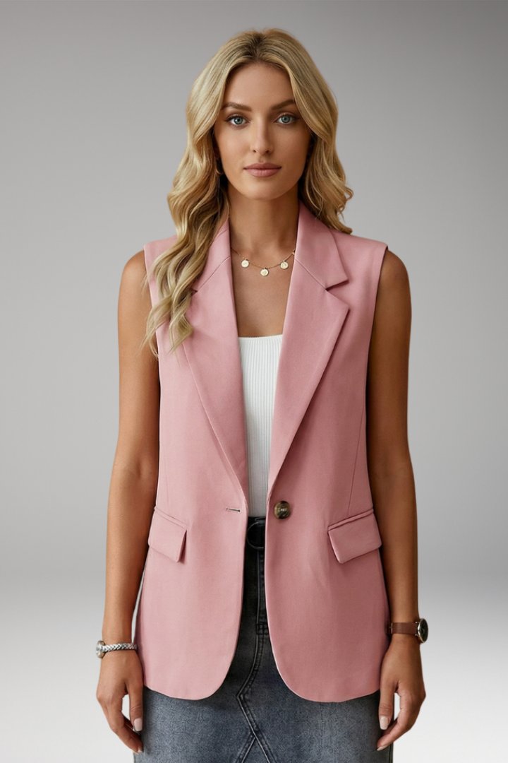 Edith | Elegant Sleeveless Notch Collar Blazer