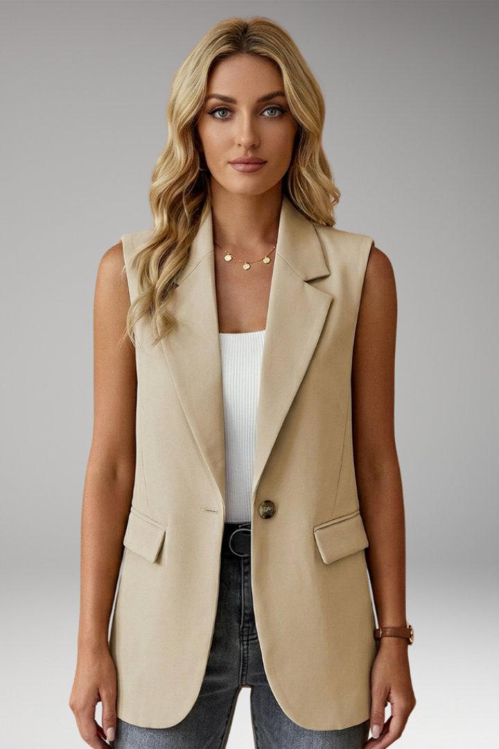 Edith | Elegant Sleeveless Notch Collar Blazer