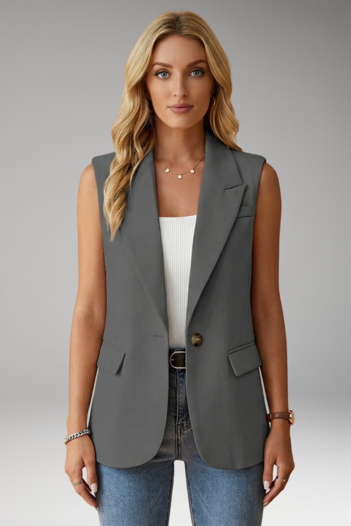 Edith | Elegant Sleeveless Notch Collar Blazer
