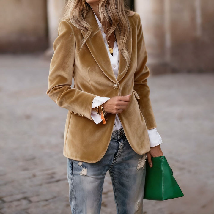 Kristina tailored velvet blazer