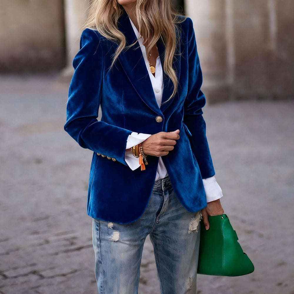 Kristina tailored velvet blazer – image 2