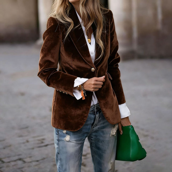 Kristina tailored velvet blazer – image 7