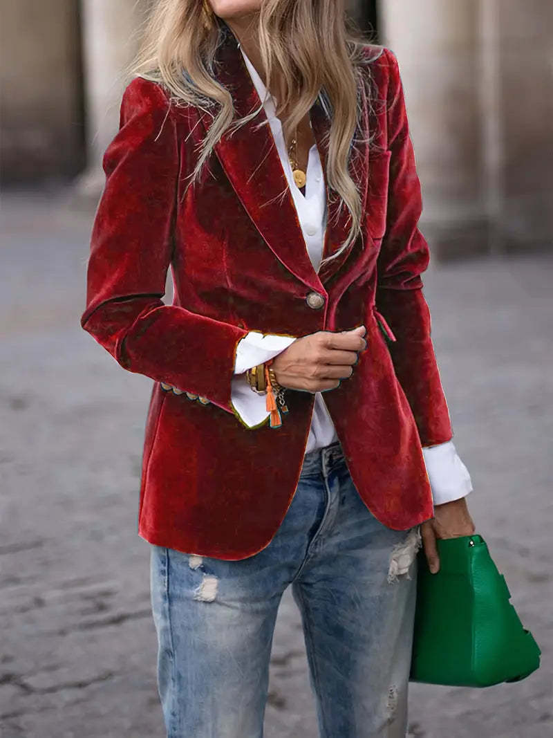 Kristina tailored velvet blazer – image 8