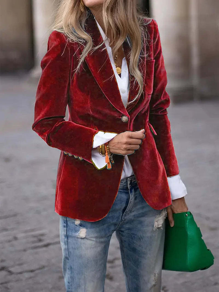 Kristina tailored velvet blazer – image 8