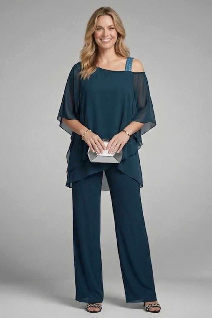 Thea | Elegant Asymmetric Two Piece Trouser Set
