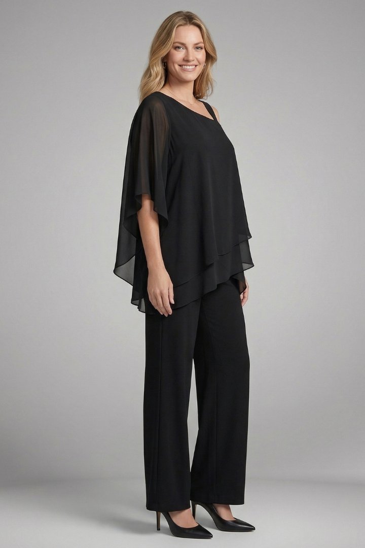 Thea | Elegant Asymmetric Two Piece Trouser Set