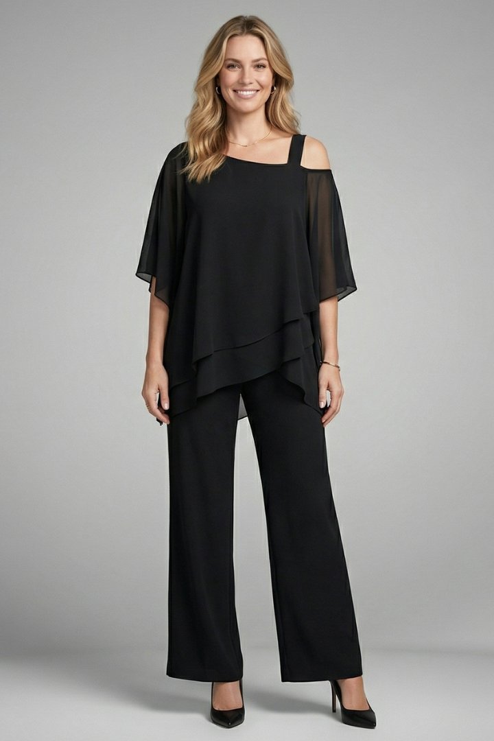 Thea | Elegant Asymmetric Two Piece Trouser Set