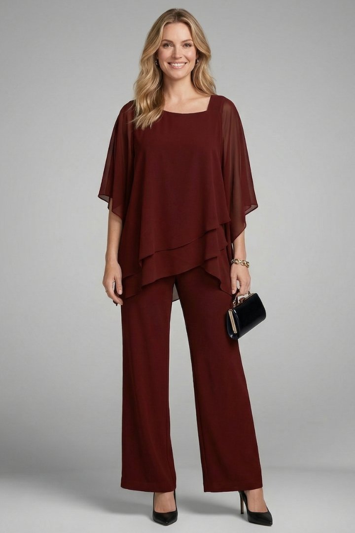 Thea | Elegant Asymmetric Two Piece Trouser Set