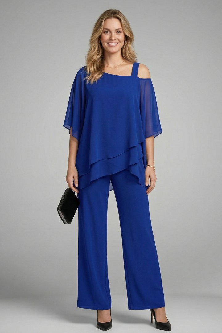 Thea | Elegant Asymmetric Two Piece Trouser Set