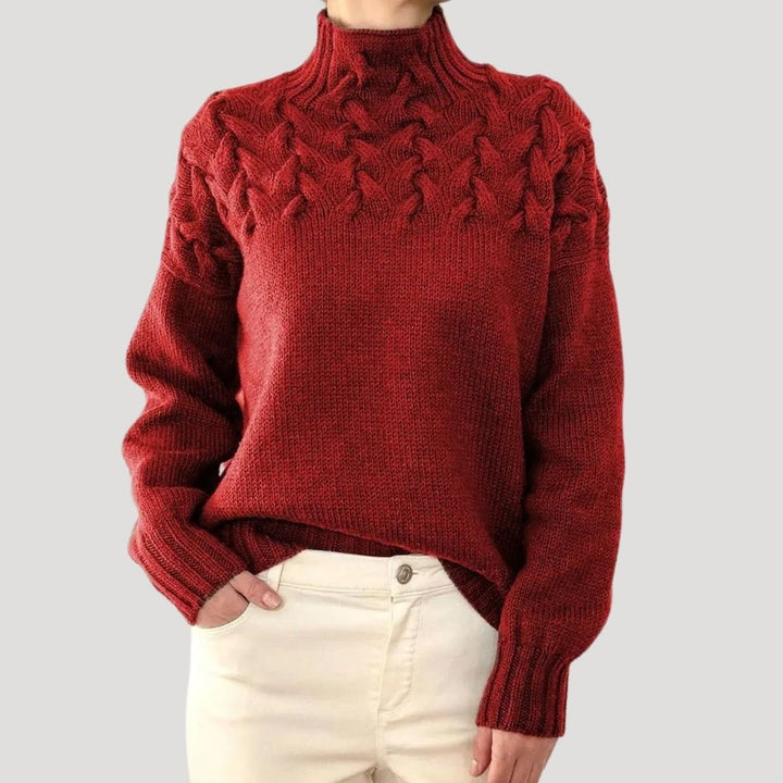 Kirsti cable knit roll neck jumper – image 10