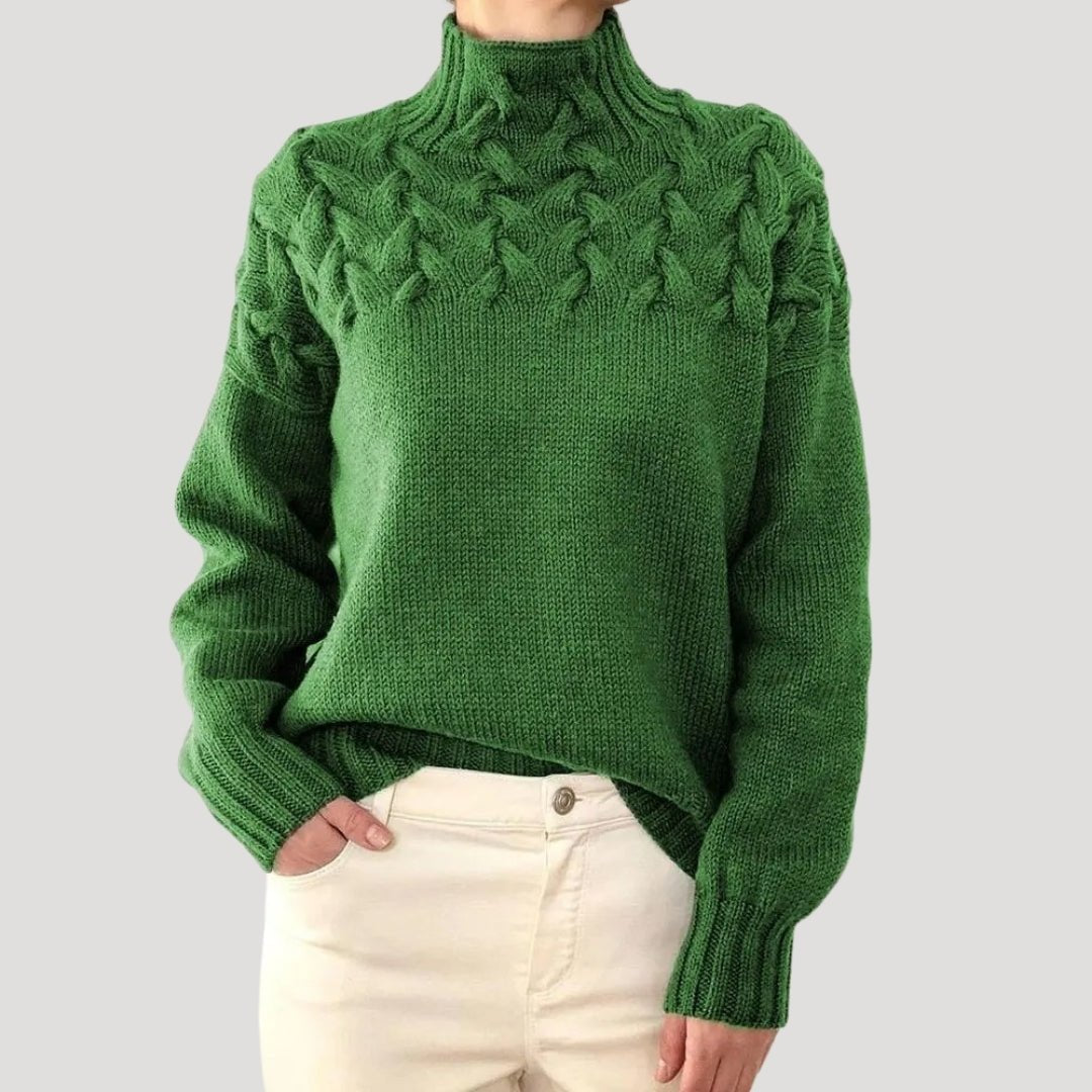 Kirsti cable knit roll neck jumper – image 2