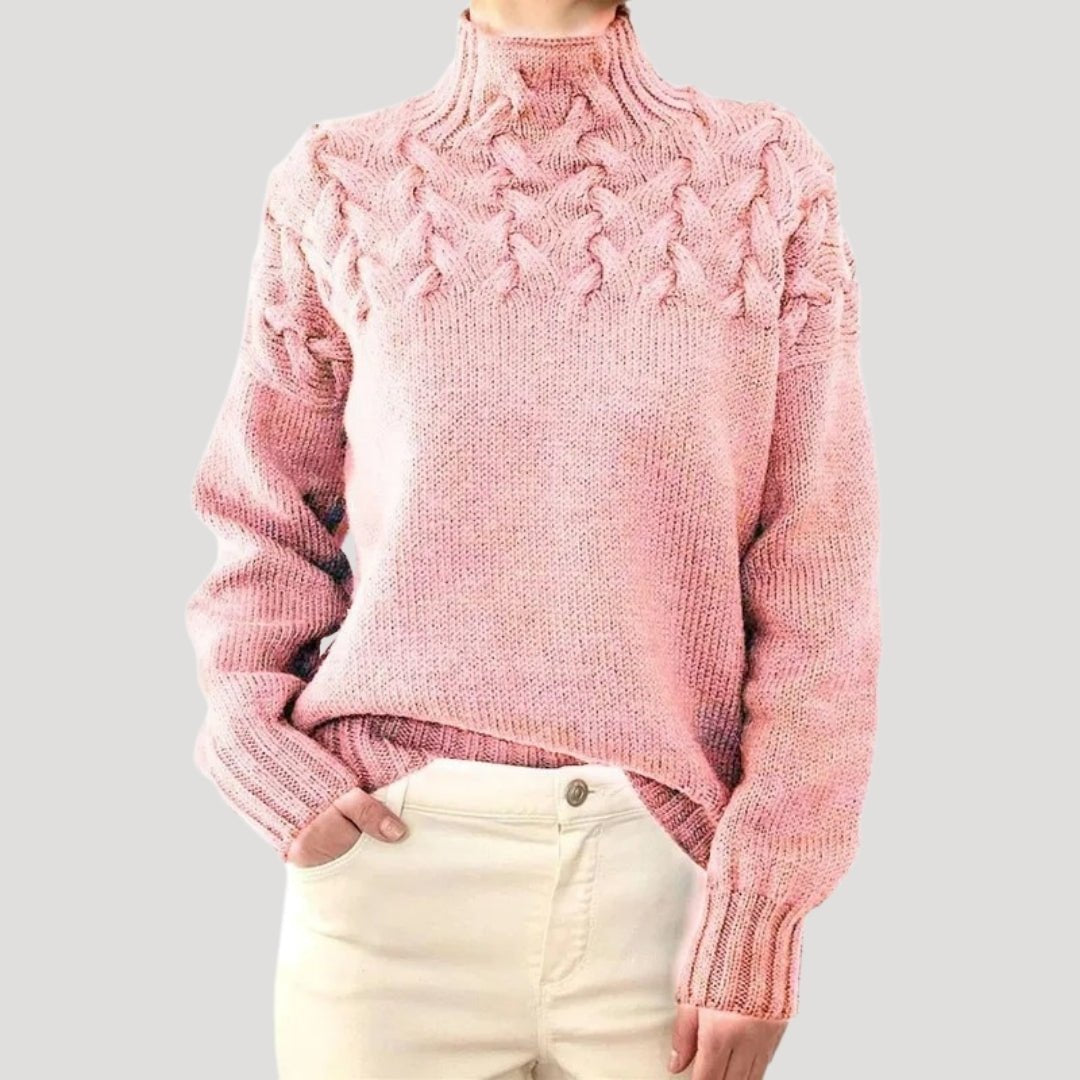 Kirsti cable knit roll neck jumper – image 3