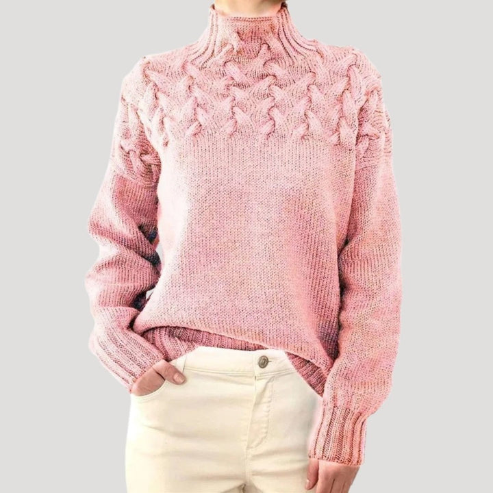 Kirsti cable knit roll neck jumper – image 3