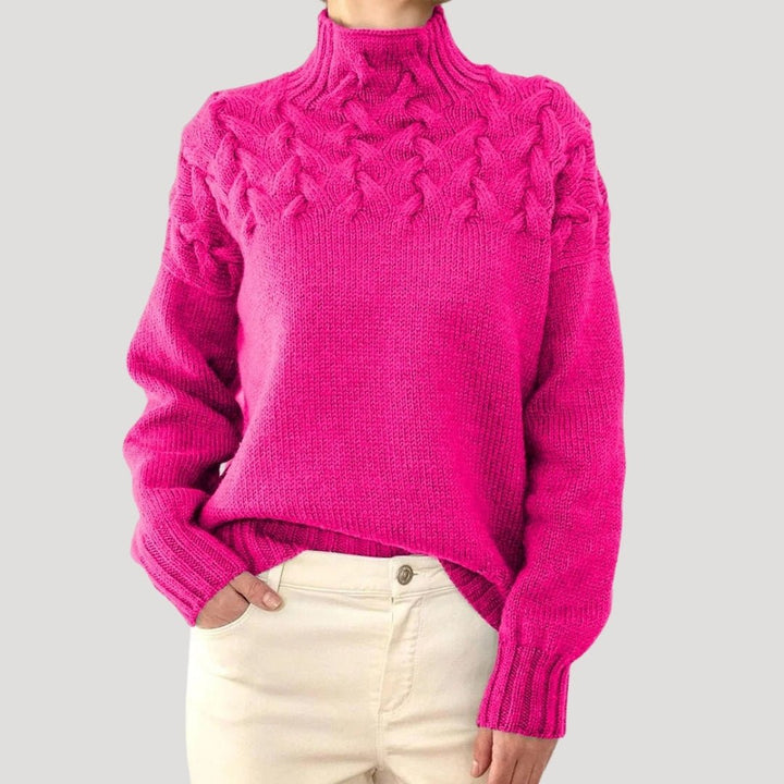 Kirsti cable knit roll neck jumper – image 4