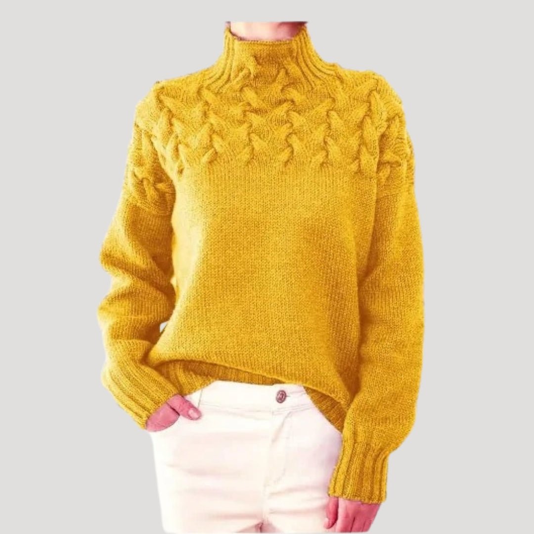 Kirsti cable knit roll neck jumper – image 5